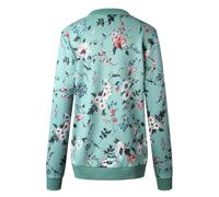 Womens Casual Jackets, Retro Jacket Women Plus Size Elegant Floral Graphic Print Bomber Jacket Ladies Casual Zip Up Coat Outerwear Jacket Windbreaker S-5XL Gifts for Girls,Green,5XL,U394K