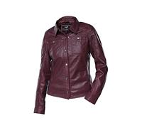 Women's Casual Lambskin Leather Shirt Jacket - Classic Fit Long Sleeves Button Down Shirt Shacket with Front Pocket for Women, Burgandy, Large