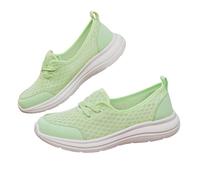 Women's Casual Lightweight Soft Sole Mesh Comfort Orthopedic Shoes, 2024 New Walking Slip On Flats with Arch Support (Green, Adult, Women, 4, Numeric, UK Footwear Size System, Medium)