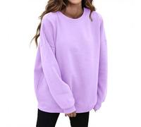 Women's Casual Long Sleeve Crewneck Sweatshirt Soft Comfy Loose Fit Pullover Top For Everyday Wear Black Crewneck Long Sleeve Tops