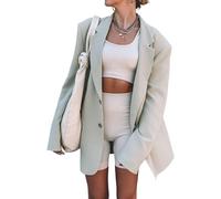 Women's Casual Long Sleeve Oversized Blazers Open Front Lapel Collar Work Office Business Jacket with Pockets