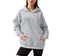 Women's Casual Long Sleeve Pullover Hoodie with Kangaroo Pocket in Light Grey | Size: Small The hot sale Light Grey S