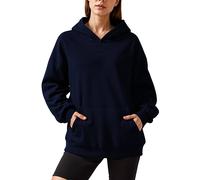 Women's Casual Long Sleeve Pullover Hoodie with Kangaroo Pocket in Navy | Size: Small The hot sale Navy S