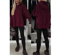 Women's Casual Loose Side Slit Long Sleeve Hoodie For Autumn Winter | Asymmetrical side split hem optimizes the drape sense and enriches the layered matching effect