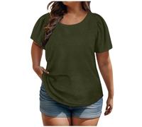 Womens Casual Loose Tops UK Clearance Tshirts Short Sleeve Crew Neck Puff Sleeve Shirts Plain Longline Oversized T Shirts for Women Round Neck Blouses Ladies Summer Casual Tee Shirts Plus Size 22