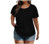 Womens Casual Loose Tops UK Sale Clearance Tshirts Short Sleeve Crew Neck Puff Sleeve Shirts Plain Longline Oversized T Shirts for Women Round Neck Blouses Ladies Summer Casual Tee Shirts Plus Size 22