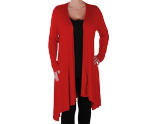 Womens Casual Open Front Long Sleeve Waterfall Jersey Blouse Cardigan Shrug