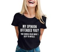 Women's Casual Oversized T Shirts Sarcastic T Shirts with Funny Sayings Novelty Graphic Tees for Women Women Workout Compression Top Ladies Casual Loose Lightweight Tshirts Elegant Blouse Shirts