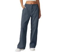 Womens Casual Pants Going Out Summer Silky Elastic Womens Zip Front Wide Leg Long Pants High Waist Causal Cargo Pants Cotton Pocket Palazzo Pants Travel Pants Women Petite (Navy, M)
