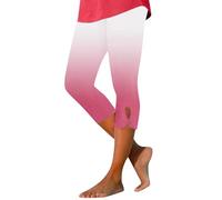 Women's Casual Pants Gradient Color 7/8 Leggings Stylish Beach Casual Attire Comfortable Sportswear Perfect for Any Occasion (L) Pink