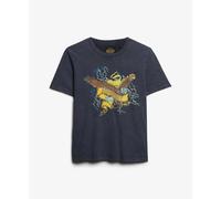 Women's casual patterned T-shirt Superdry Biker Rock Noir XS