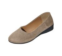 Women's Casual Round Toe Ballet Flats Ladies Stylish Slip On Ballerina Flats Fashionable Solid Color Ballet Pumps Dolly Shoes Womens Comfy Office Driving Flat Shoes Loafers Khaki