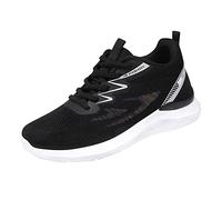 Women's Casual Running Trainers Comfortable Breathable Mesh Walking Shoes Slip-on Wide Fit Arch Support Trainer Athletic Sneakers Fitness Gym Sports Jogging Tennis (Black, 5.5)