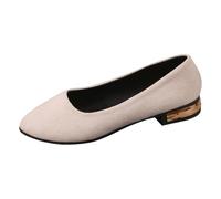 Women's Casual Shoes for Work, Dating and Casual Comfortable Slip On Design with Closed Toe and Block Heel for Year-Round Use, beige, 8.5 UK