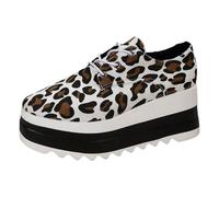 Women's Casual Shoes, Ideal Everyday Shoes with Thick Sole, Practical Lace-Up Shoes, Round Toes, Elegant Style for Versatile Occasions, White, 5 UK