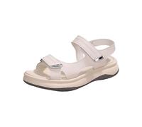 Women's Casual Side Hollow Belt Buckle Flat Roman Shoes Summer Fashion Women's Sandals Women's Shoes Ankle Boots Sexy, White, 6 UK