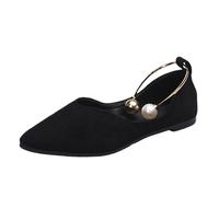 Women's Casual Slip On Shoes Flock Leopard Print Flat Round Toe Breathable Non Slip Comfortable Leisure Lazy Footwear (Black, 5)