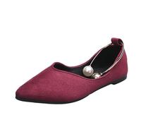 Women's Casual Slip On Shoes Flock Leopard Print Flat Round Toe Breathable Non Slip Comfortable Leisure Lazy Footwear (Brick Red, 5)