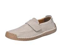 Women's Casual Slip On Shoes Loafers Leather Shoes with Hook-Loop Strap Anti-Slip Footwear Soft Sole for Driving Walking Outdoor Footwear Beige