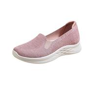 Women's Casual Slip On Walking Shoes Lightweight Comf Lightweight Breathable Casual Fashion Non-Slip Walking Shoes (Pink, Adult, Women, 3, Numeric, UK Footwear Size System, Medium)