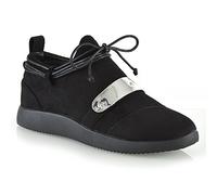 Womens Casual Sneakers Lace Up Flat Wedge Ladies Slip On Fashion Trainers Shoes Black Faux Suede