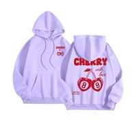 Women's Casual Sports Hoodie with Printed Pattern on Back and Front, Breathable Oversized Hoodie Long Sleeves Sweatshirts, Pulls, Vests and Warm Sweatshirts for Autumn and Winter, S