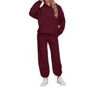Women's Casual Stylish Tracksuit Set Long Sleeve Blue Solid Tops and High Elastic Waist Straight Trousers Hoodie Jogger Loungewear Outfit Track Suit Womens Leisure Activewear Gym Wear Plus Size 6XL