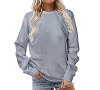 Womens Casual Sweatshirt UK 2024 Fashion Long Sleeve Crew Neck Pullover Tops Dressy Comfy Solid Color Loose Fit Blouse Ladies Elegant Fall Winter Going Out Basic Jumper Shirts