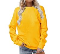 Womens Casual Sweatshirt UK 2024 Fashion Long Sleeve Crew Neck Pullover Tops Dressy Comfy Solid Color Loose Fit Blouse Ladies Elegant Fall Winter Going Out Basic Jumper Shirts