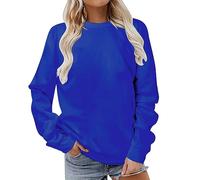 Womens Casual Sweatshirt UK 2024 Fashion Long Sleeve Crew Neck Pullover Tops Dressy Comfy Solid Color Loose Fit Blouse Ladies Elegant Fall Winter Going Out Basic Jumper Shirts