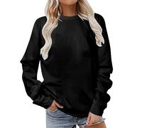 Womens Casual Sweatshirt UK 2024 Fashion Long Sleeve Crew Neck Pullover Tops Dressy Comfy Solid Color Loose Fit Blouse Ladies Elegant Fall Winter Going Out Basic Jumper Shirts