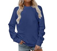 Womens Casual Sweatshirt UK 2024 Fashion Long Sleeve Crew Neck Pullover Tops Dressy Comfy Solid Color Loose Fit Blouse Ladies Elegant Fall Winter Going Out Basic Jumper Shirts