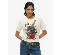 Women's casual T-shirt Superdry Neo Trad Tattoo Blanc XL