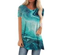 Womens Casual T Shirts Women's Summer Tees Trendy Half Sleeves Round Neck Cotton Line Loose Shirt Blouse Graphic Tee Shirts Tunic Tops Blouses Comfy Tshirts UK Womens Crochet Tops Tshirts