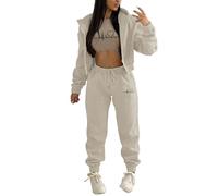 Women'S Casual Tracksuit Autumn And Winter Top Vest Pant 3 Pieces Set Fashion Solid Color Zip Hooded Sweatshirt Pants Casual 3 Pieces Set Tracksuit Womens FullLoungewearHomewear Streetwear