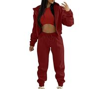 Women'S Casual Tracksuit Autumn And Winter Top Vest Pant 3 Pieces Set Fashion Solid Color Zip Hooded Sweatshirt Pants Casual 3 Pieces Set Tracksuit Womens FullLoungewearHomewear Streetwear