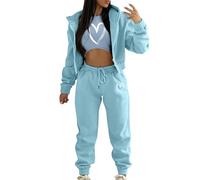 Women'S Casual Tracksuit Autumn And Winter Top Vest Pant 3 Pieces Set Fashion Solid Color Zip Hooded Sweatshirt Pants Casual 3 Pieces Set Tracksuit Womens FullLoungewearHomewear Streetwear