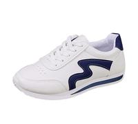 Womens Casual Trainers Walking Shoes Faux Leather Lace Up Retro Sneakers | Padded collar cushioned soft sole non slip grip for work travel standing all day school office comfortable ladies shoes