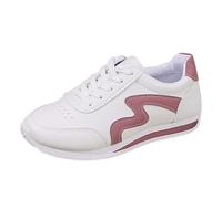 Womens Casual Trainers Walking Shoes Faux Leather Lace Up Retro Sneakers | Padded collar cushioned soft sole non slip grip for work travel standing all day school office comfortable ladies shoes