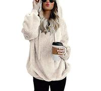 Women's Casual Winter Hoodie 2025 Teddy Fleece Long Sleeve Pullover Oversize Sweatshirt Warm Hoodie Fluffy Top Casual Fashion Coat Fleece Jacket Women's Teddy Bear Jacket, 38, 5XL