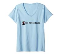 Womens Cat Adoption, Cat Rescue Squad, for Rescue Cat Lovers V-Neck T-Shirt