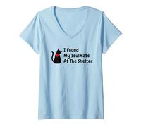 Womens Cat Adoption, I Found My Soulmate at The Shelter V-Neck T-Shirt