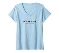 Womens Cat Adoption, My Rescue, My Best Friend V-Neck T-Shirt