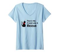 Womens Cat Adoption, There's No Friend Like A Rescue V-Neck T-Shirt