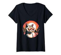 Women's Cat At Ha Long Bay On A Vietnam Vacation V-Neck T-Shirt