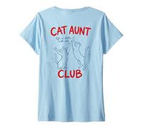 Women's Cat Aunt Club Cat Lovers On Back V-Neck T-Shirt