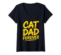 Women's Cat Dad Forever V-Neck T-Shirt
