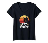 Womens Cat Daddy V-Neck T-Shirt