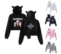 Women's Cat Ear Hoodie Pullover Oversized Hooded Sweatshirt, Cute Casual Crewneck with Ears, Kawaii Streetwear Lounge Wear Soft Cozy Hoodies for Women