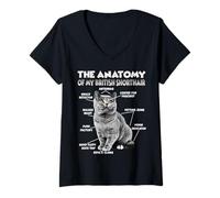 Womens cat Female cat Owner Female cat British Shorthair V-Neck T-Shirt